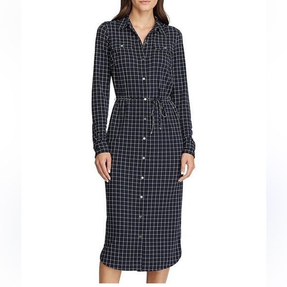 Lauren Ralph Lauren Dresses & Skirts - Lauren Ralph Lauren Blue Window Pane Shirtdress Size XS